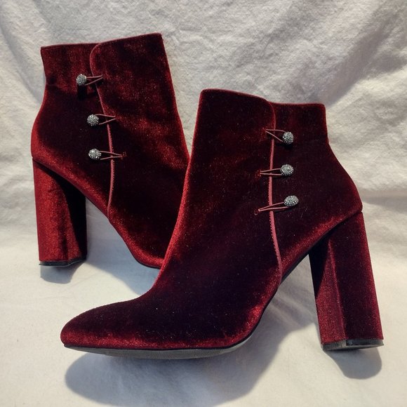 Nina Shoes - 🌎 Nina || Inamae Merlot Velvet 4" Heel Booties